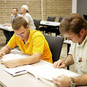 adult men studying